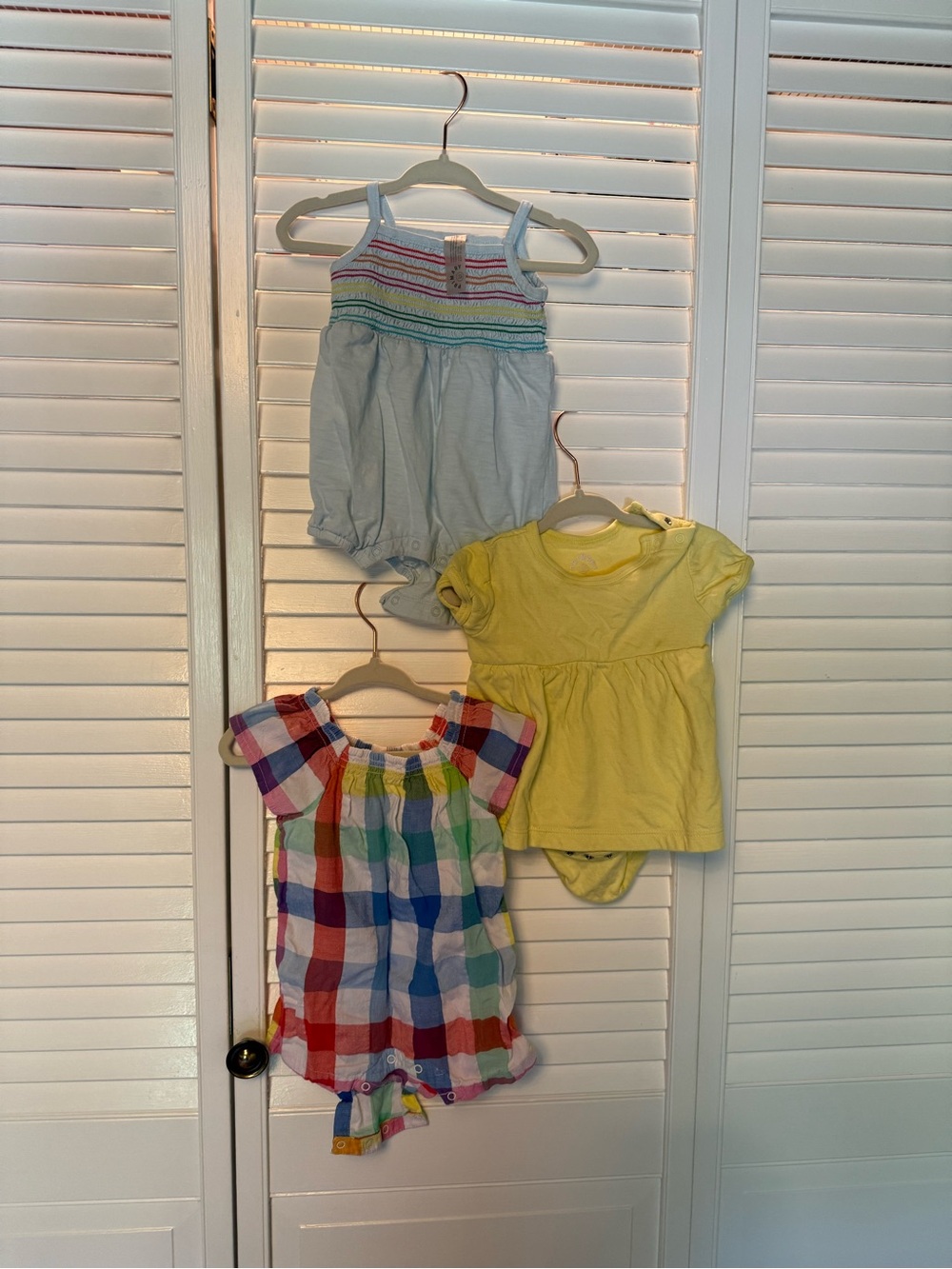 3-Piece Baby Girl Primary Rompers